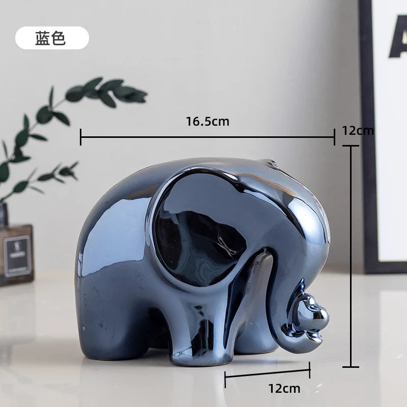 Cartoon Elephant Figurine Boho Home Decor Ornament Living Room Wine Cabinet DesktopTV cabinet Home