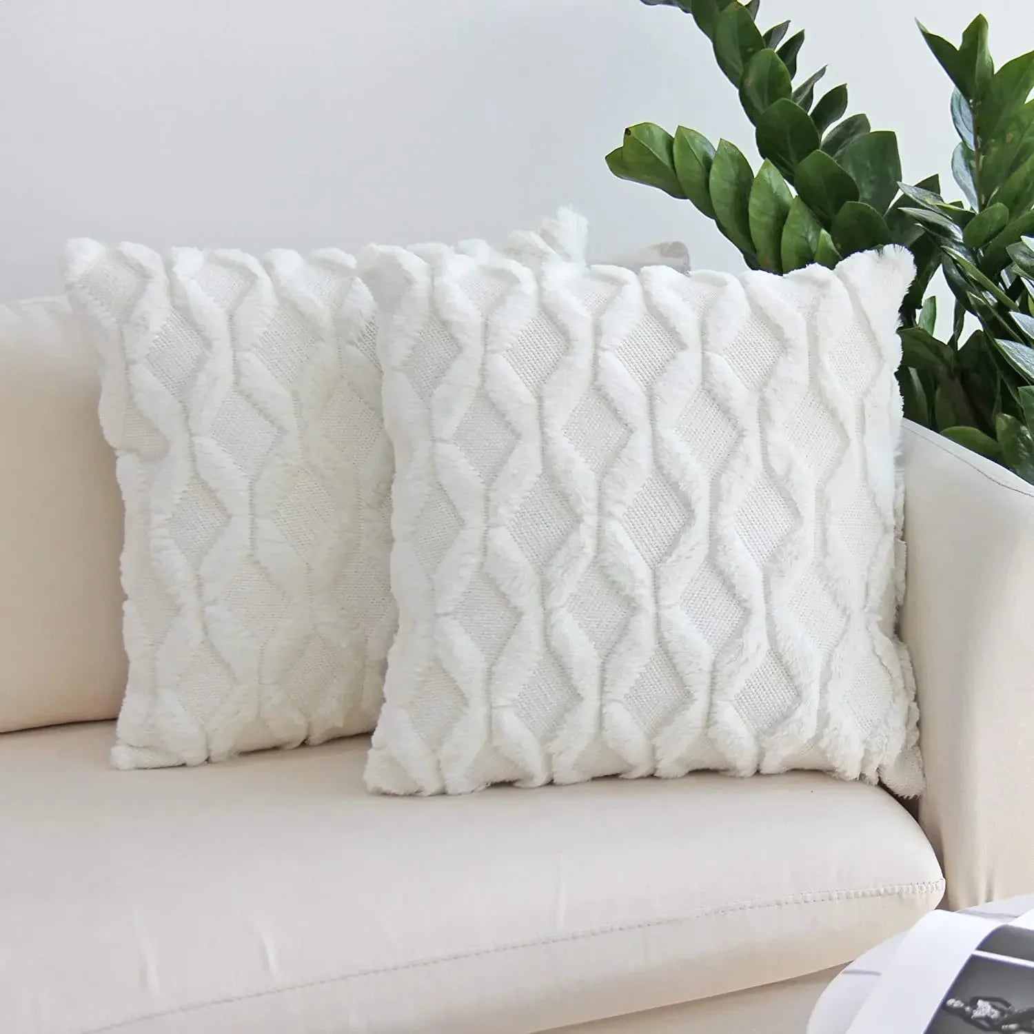 Fluffy Cushion Cover Plush Decorative