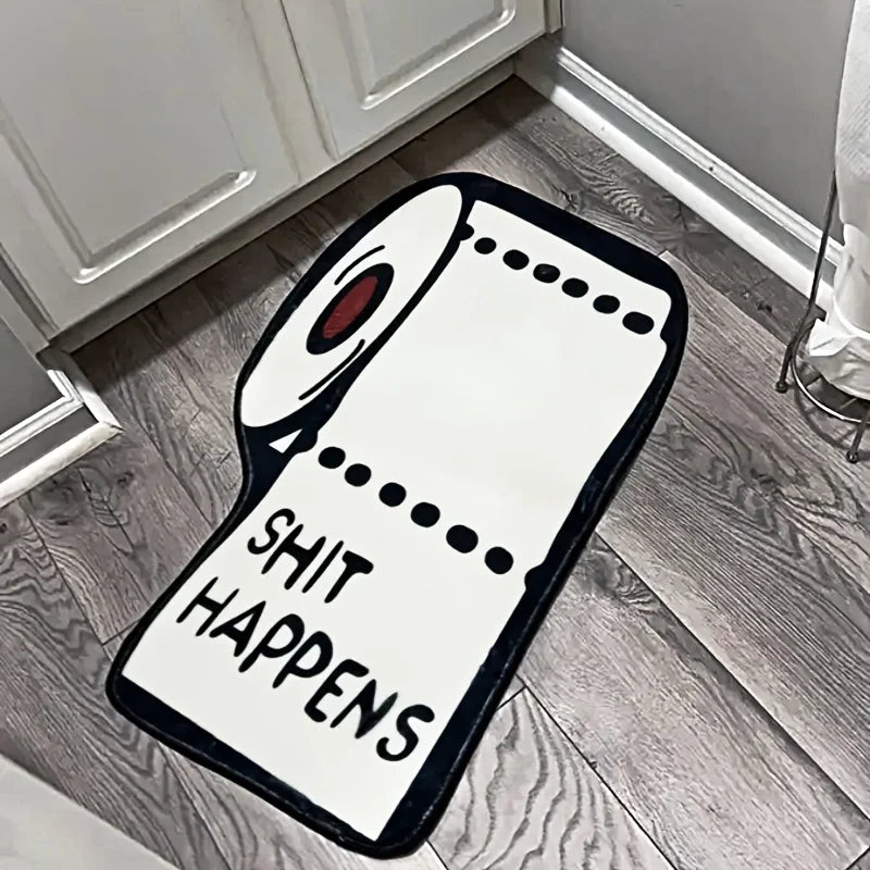 VIKAMA 50x80cm Shit Happen Personality Carpet Creative Floor Mat Rug For Bedroom Carpet For Live Room Funny Carpet Home Decorati