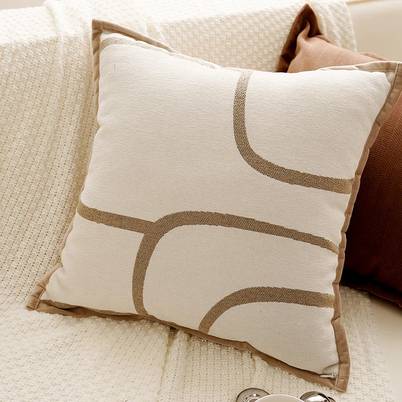 Brown Geometric Throw Pillow Cover