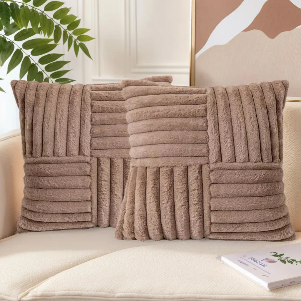 Artificial Plush Pillow Covers Set