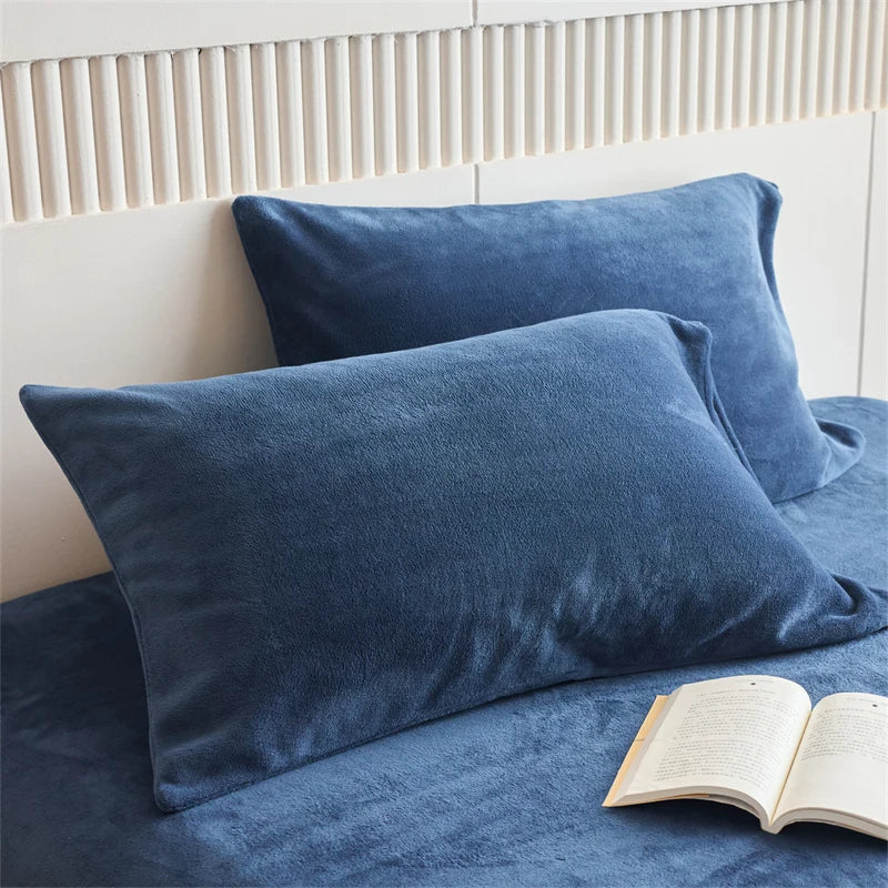 Milk Velvet Pillowcases Solid Color