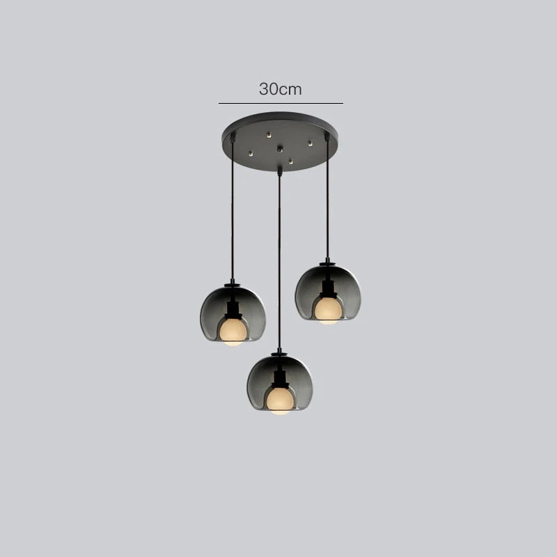 Glass Pendant Light LED Elliptical