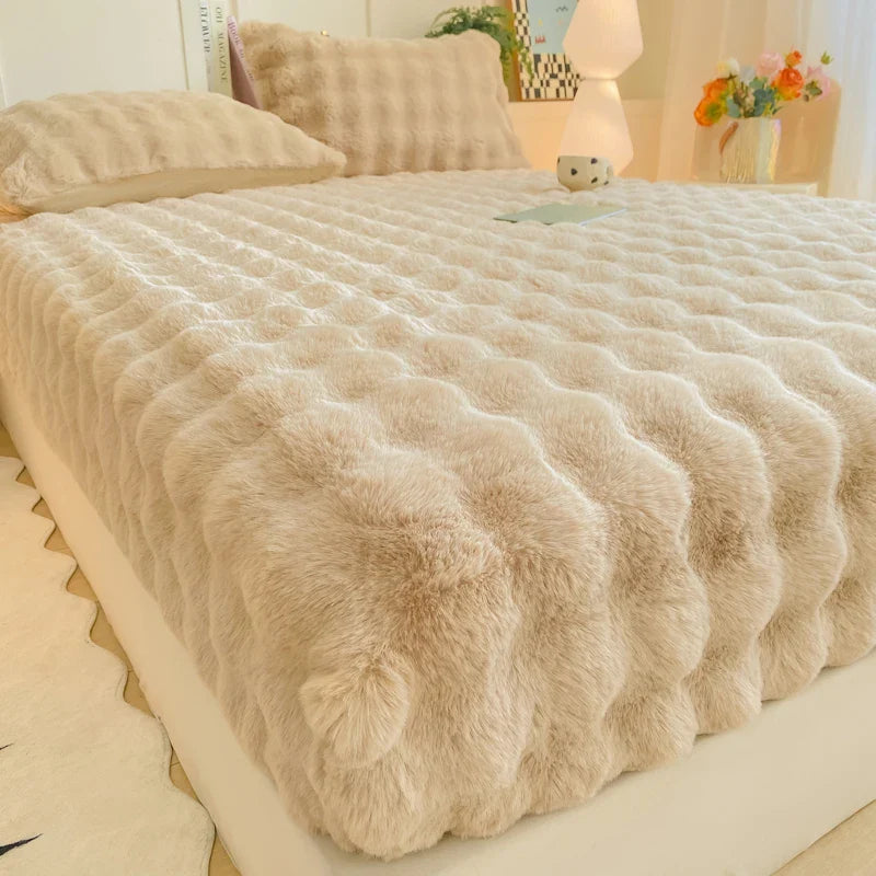 Bubble Fleece Single Bed Mattress Cover