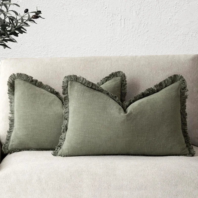 Green Cotton Cushion Cover 45x45cm