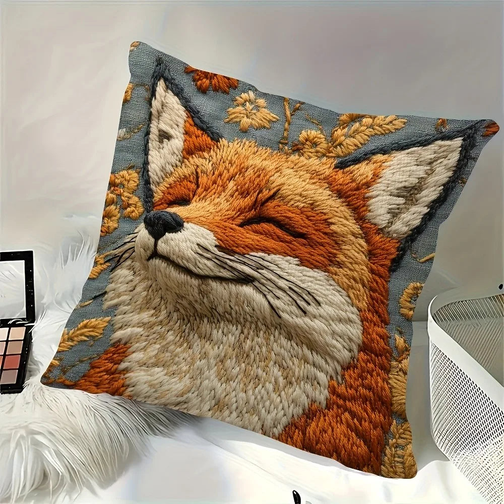 Fox Printed Pillowcase Sofa Cushion Cover