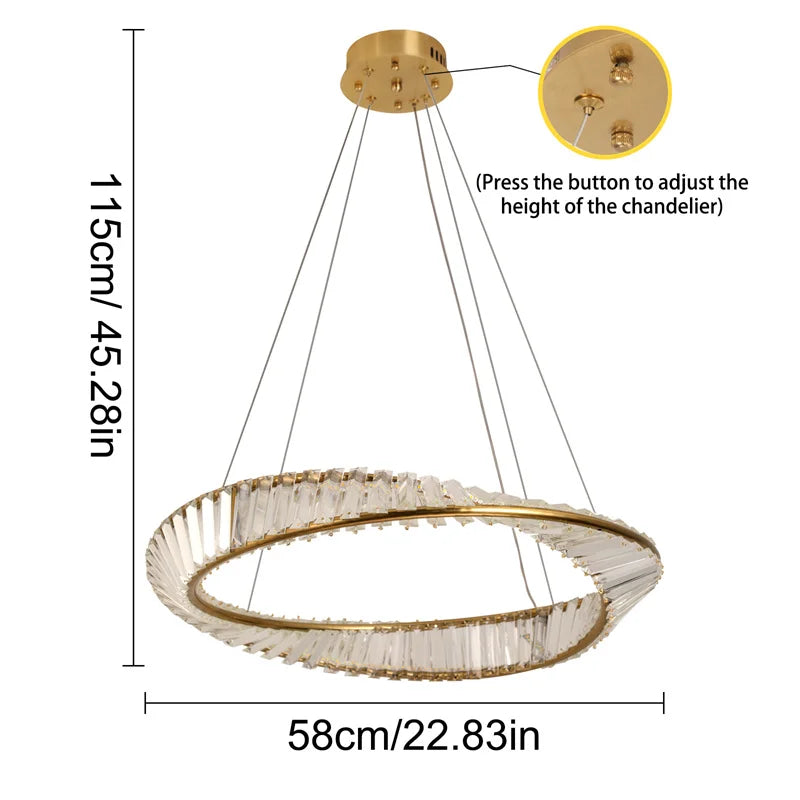 DecorBites™ LED Ring Pendant Light Chandelier