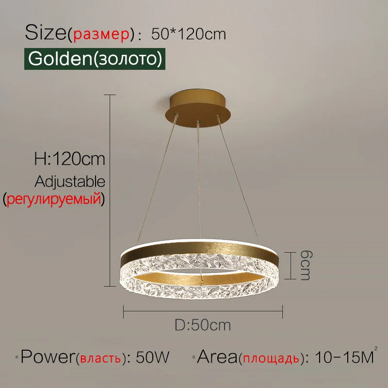 DecorBites™ LED Chandelier Ring Ceiling Pendant