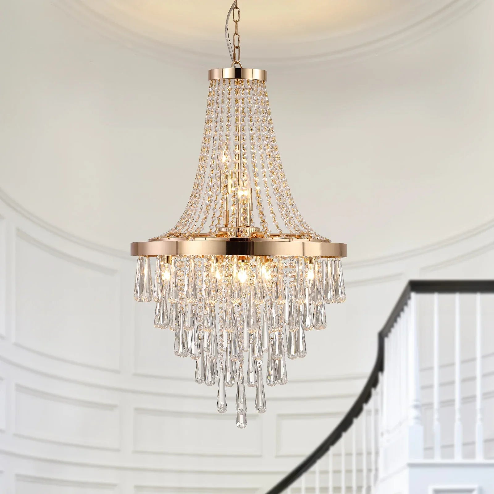 Arabelle 19.7-Inch Gold & Chrome Crystal Chandelier