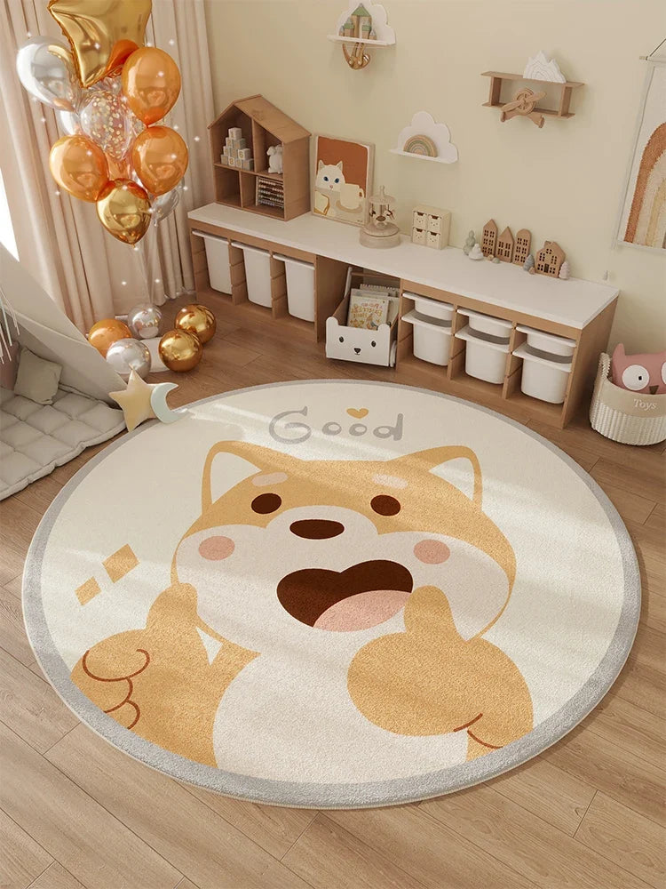VIKAMA Household Winter New Children's Room Carpet Bedroom Bedside Rug Waterproof Swivel Chair Floor Cushion Home Decor