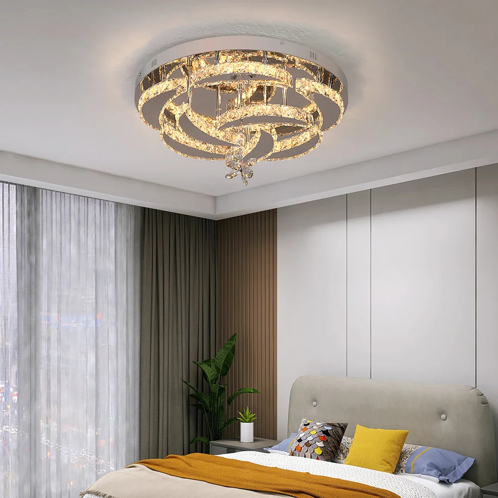 DecorBites™ Crystal Chandelier LED Ceiling Lamp