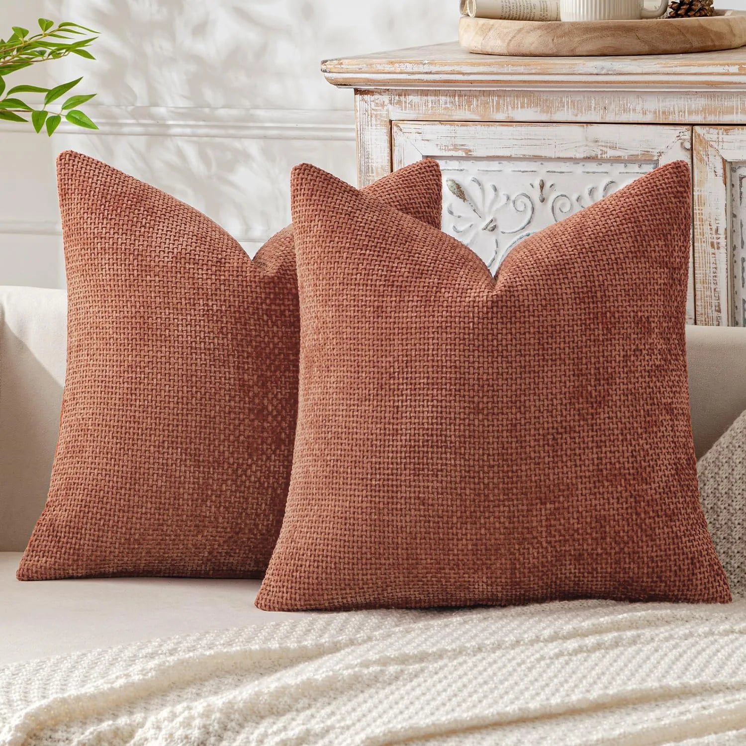 Chenille Throw Pillow Cover Decorative