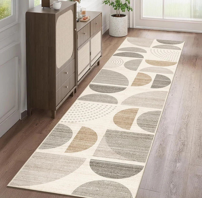 Non Slip Washable Geometric Half Circle Pattern Runner Rug Multi Color Mat for Kitchen Hallway Corridor Home Decor Floor Carpet