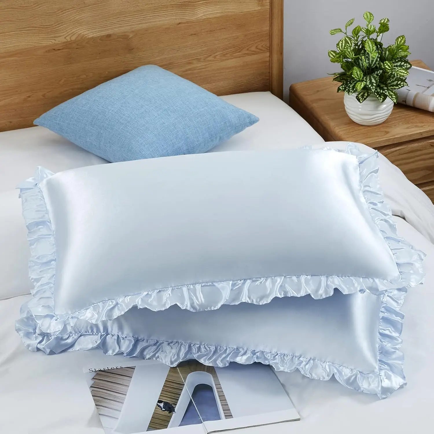 Satin Ruffle Pillowcase Set Silky