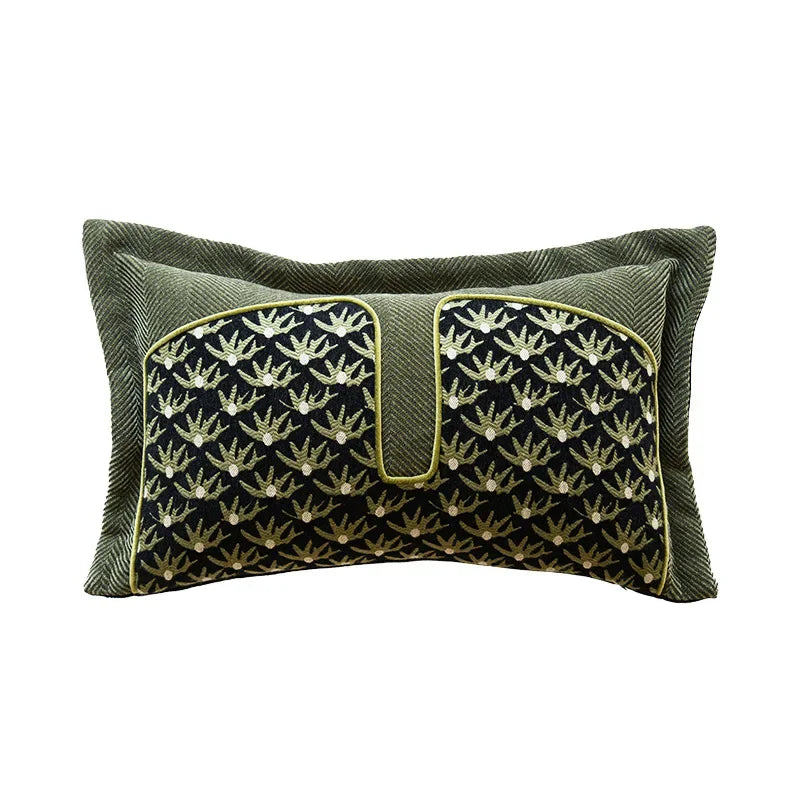 Green Textured Cushion Cover Vintage