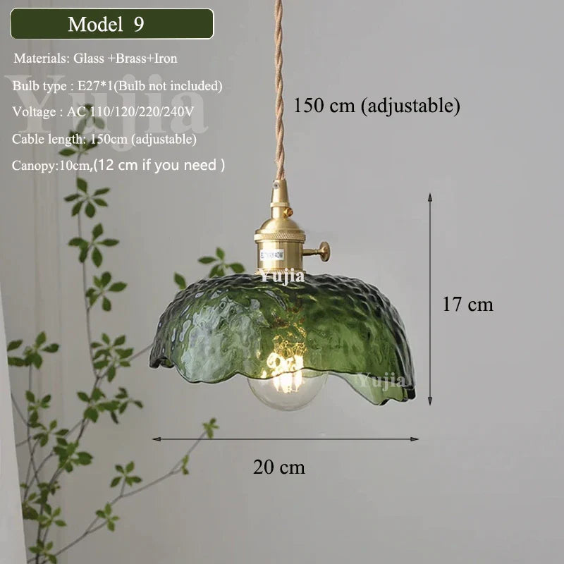 DecorBites™ Green Glass Pendant Light Fixture