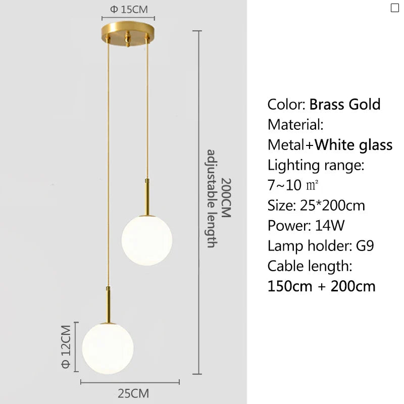 DecorBites™ LED Bedside Pendant Light Glass