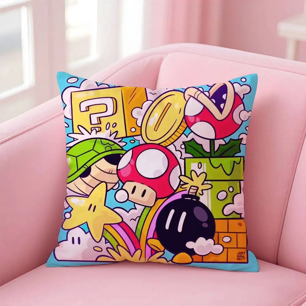 Mario Pillow Case Silky Sofa Cover