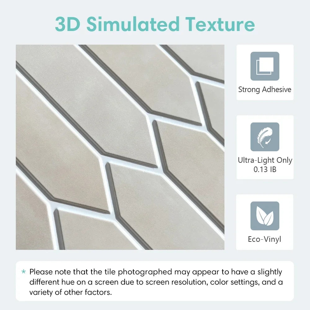 1/10pcs Decorative 3D Wall Panel Peel and Stick Tile Sticker Self Adhesive Kitchen Tile Backsplash Bathroom Wall Sticker 30x30cm