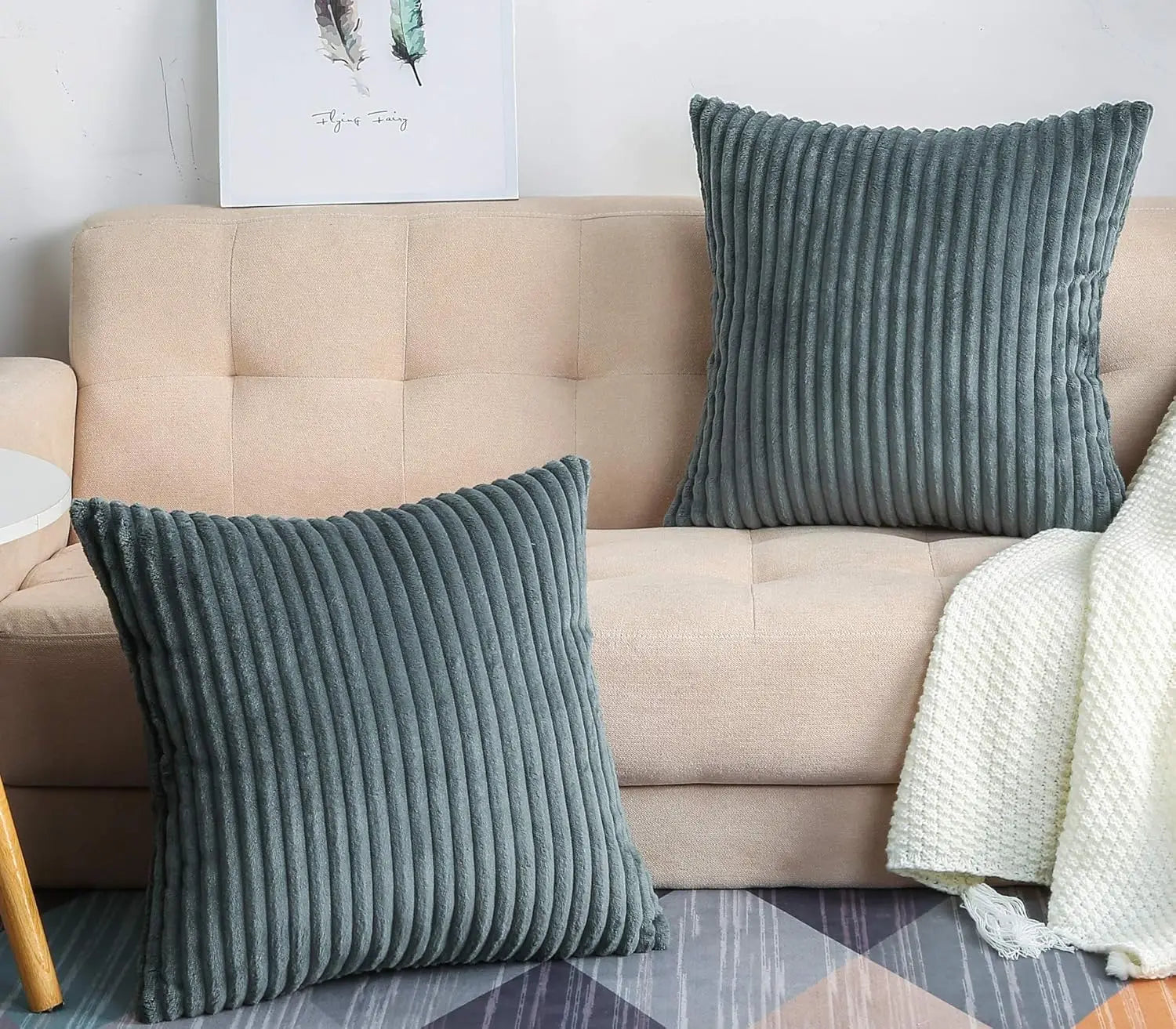 Striped Plush Pillowcases Set