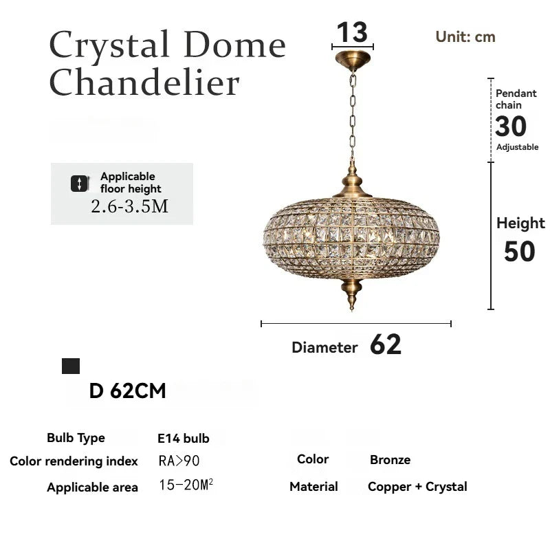 DecorBites™ Crystal Pendant Light Copper Chandelier