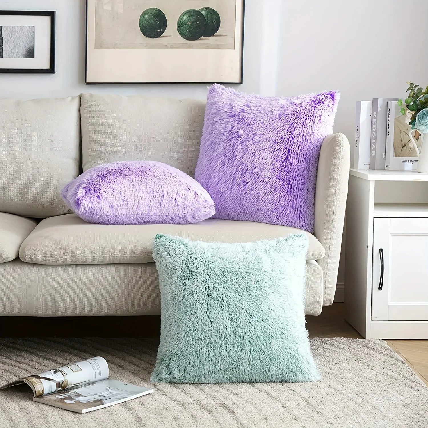 Fur Cushion Cover Plush 43x43cm