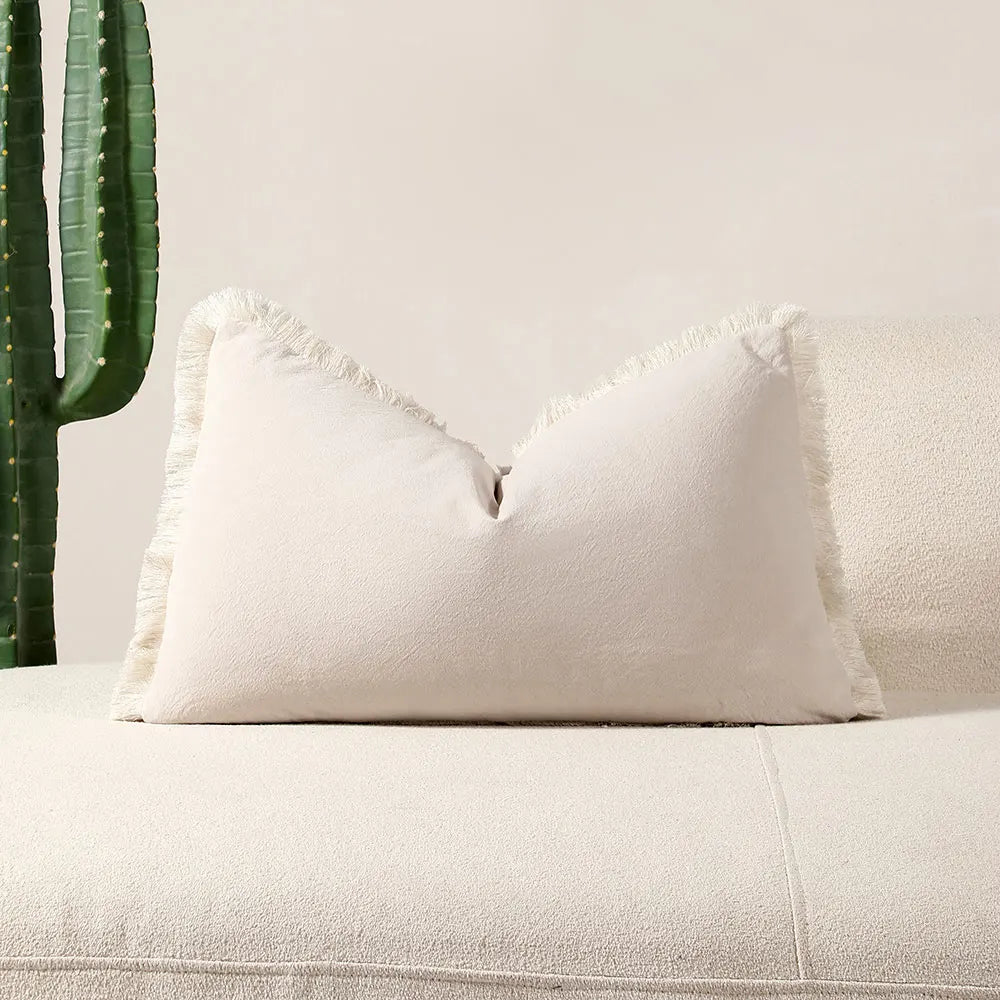 Boho Throw Pillow Cover Tassel Decor