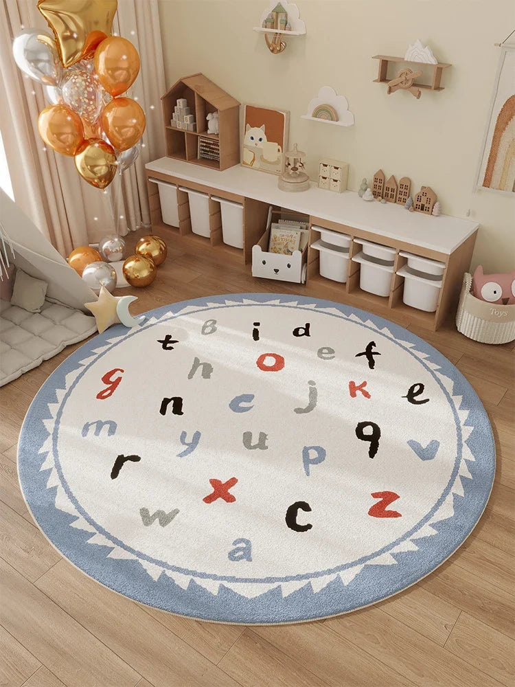 VIKAMA Household Winter New Children's Room Carpet Bedroom Bedside Rug Waterproof Swivel Chair Floor Cushion Home Decor