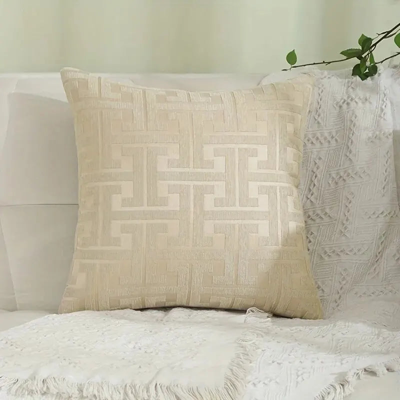 Chenille Jacquard Geometric Pillowcase