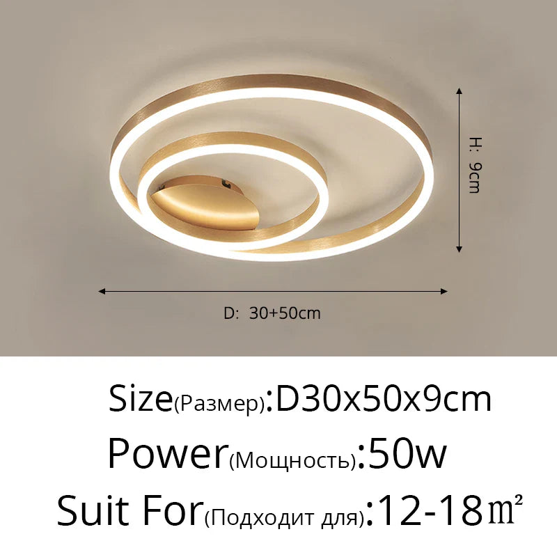 DecorBites™ Led Circle Chandeliers Golden Brown Lighting