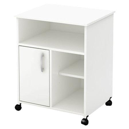 Modern Home Office Printer Stand Cart with Casters in White - PRHOMZ