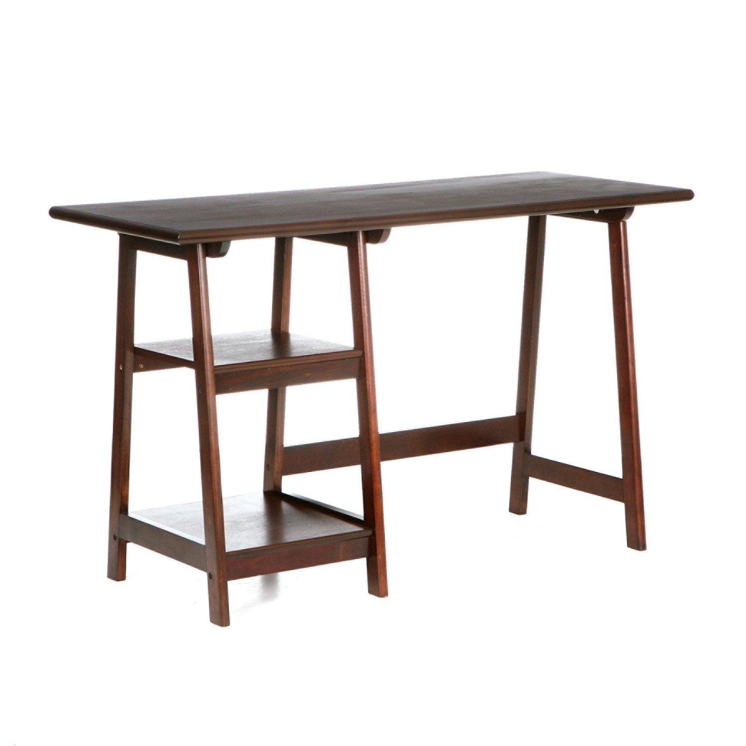 Espresso Finish Wood Home Office Laptop Computer Desk - PRHOMZ