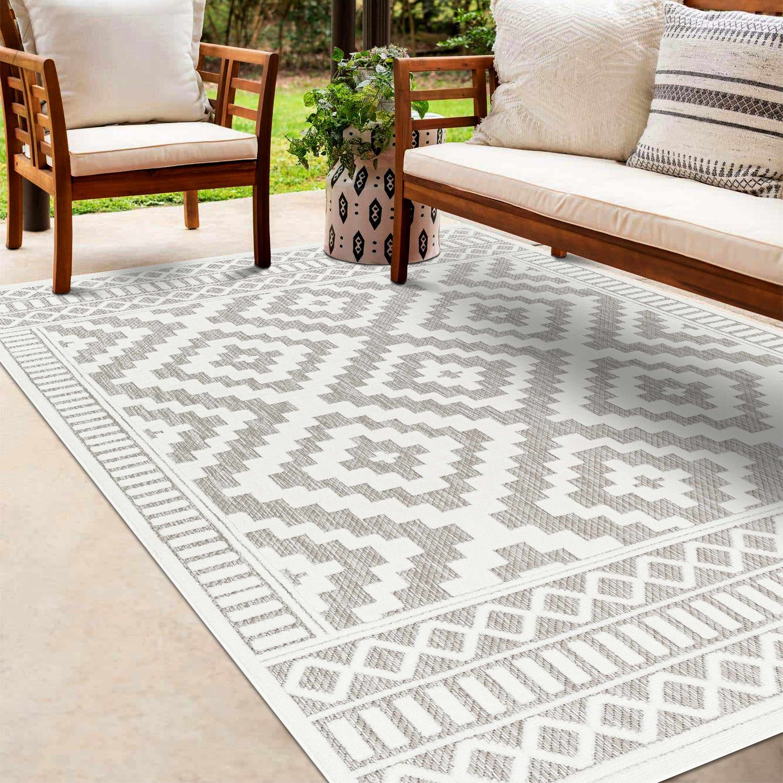 Feya Beige Outdoor Rug - Clearance-2