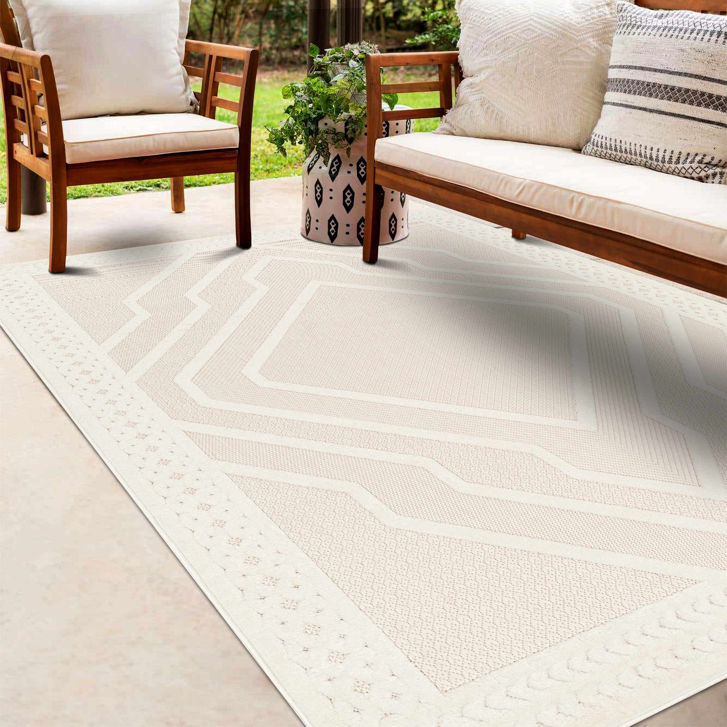 Anja Cream Outdoor Rug - Clearance-0