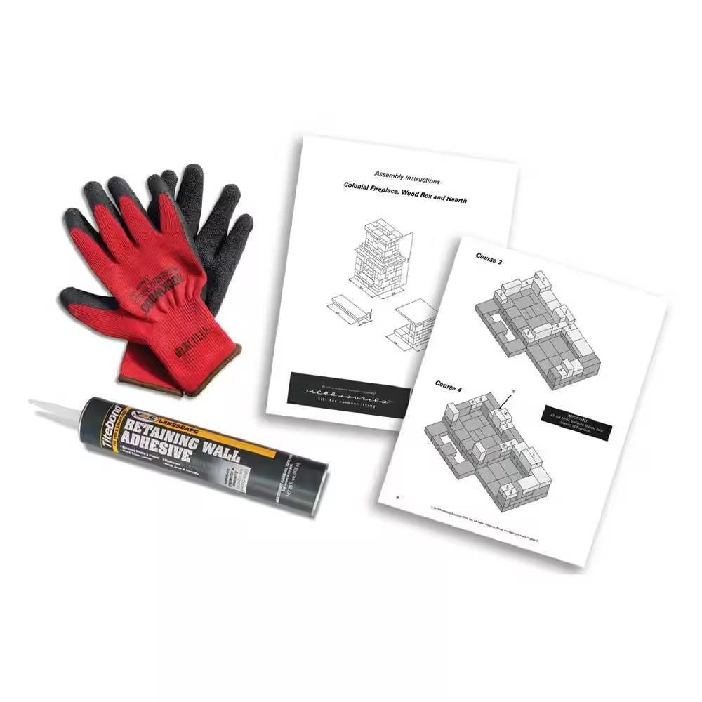 48-in Outdoor Round Concrete Block Stone Fire Pit Kit with Cooking Grill Grate - PRHOMZ