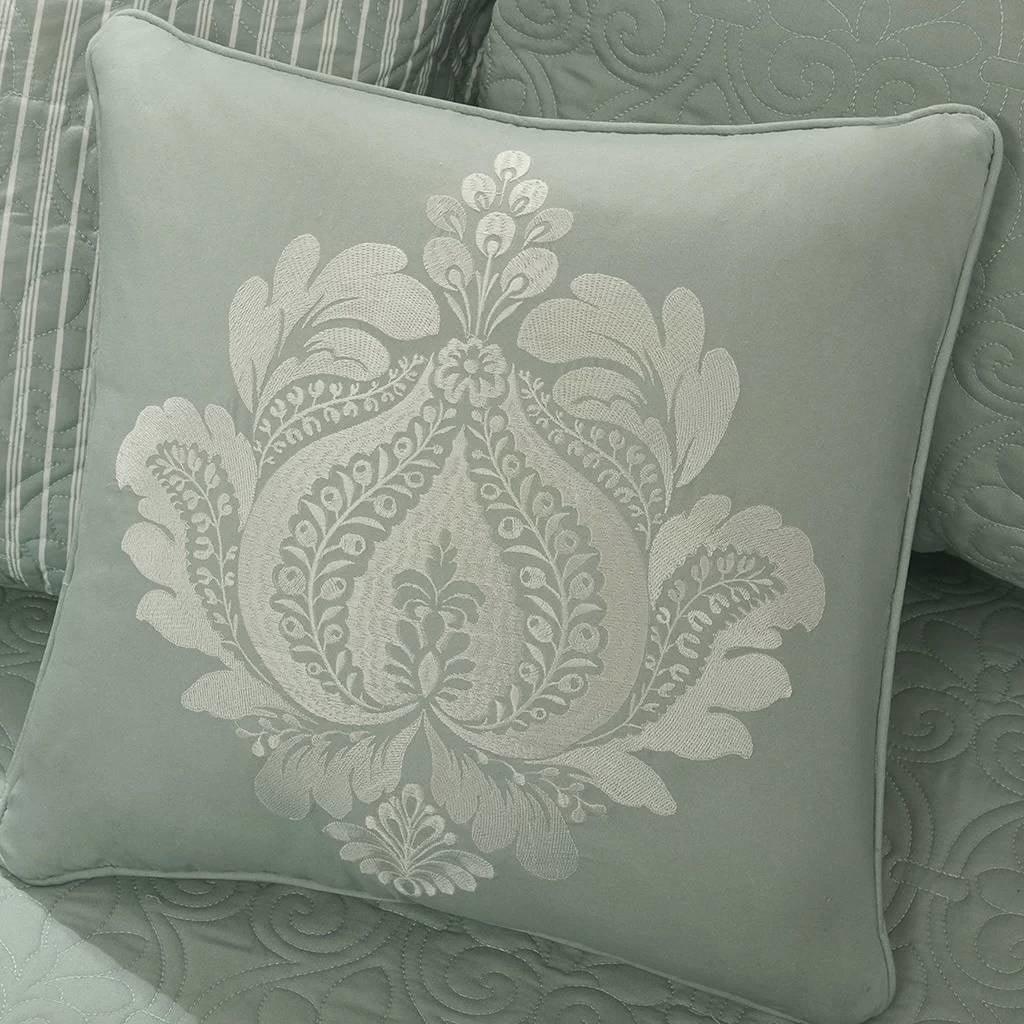 6-Piece Country Cottage Quilted Seafoam Green Reversible Daybed Cover Set - PRHOMZ