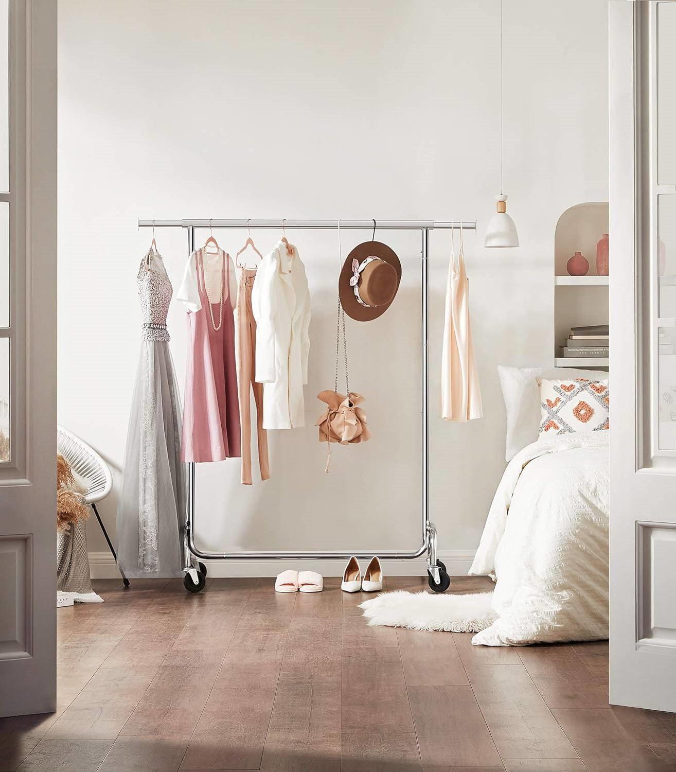 Heavy Duty Metal Clothes Garment Rack on Wheels – 286 lb. Capacity - PRHOMZ