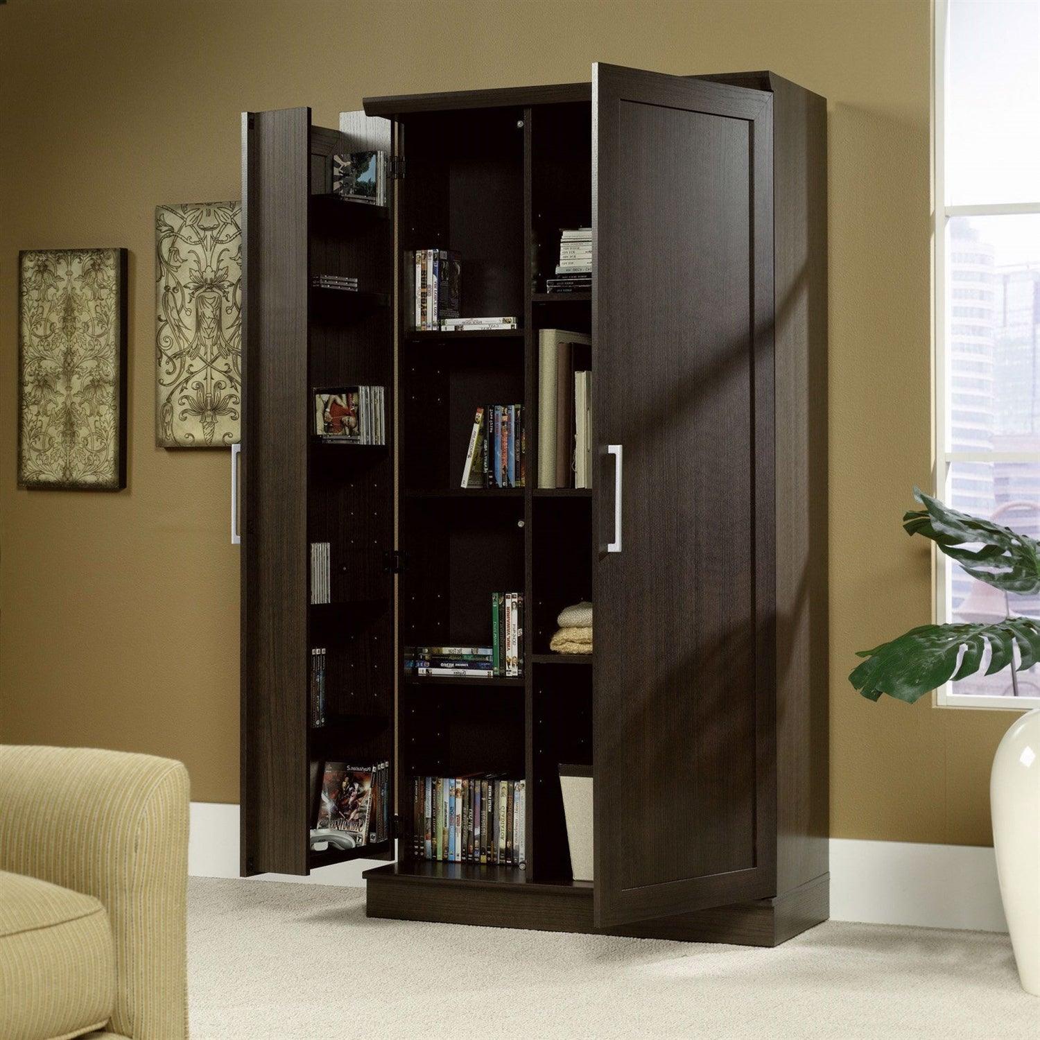 Multi-Purpose Living Room Kitchen Cupboard Storage Cabinet Armoire in Brown - PRHOMZ