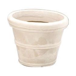 12-inch Diameter Round Planter in Weathered Stone Finish Poly Resin - PRHOMZ