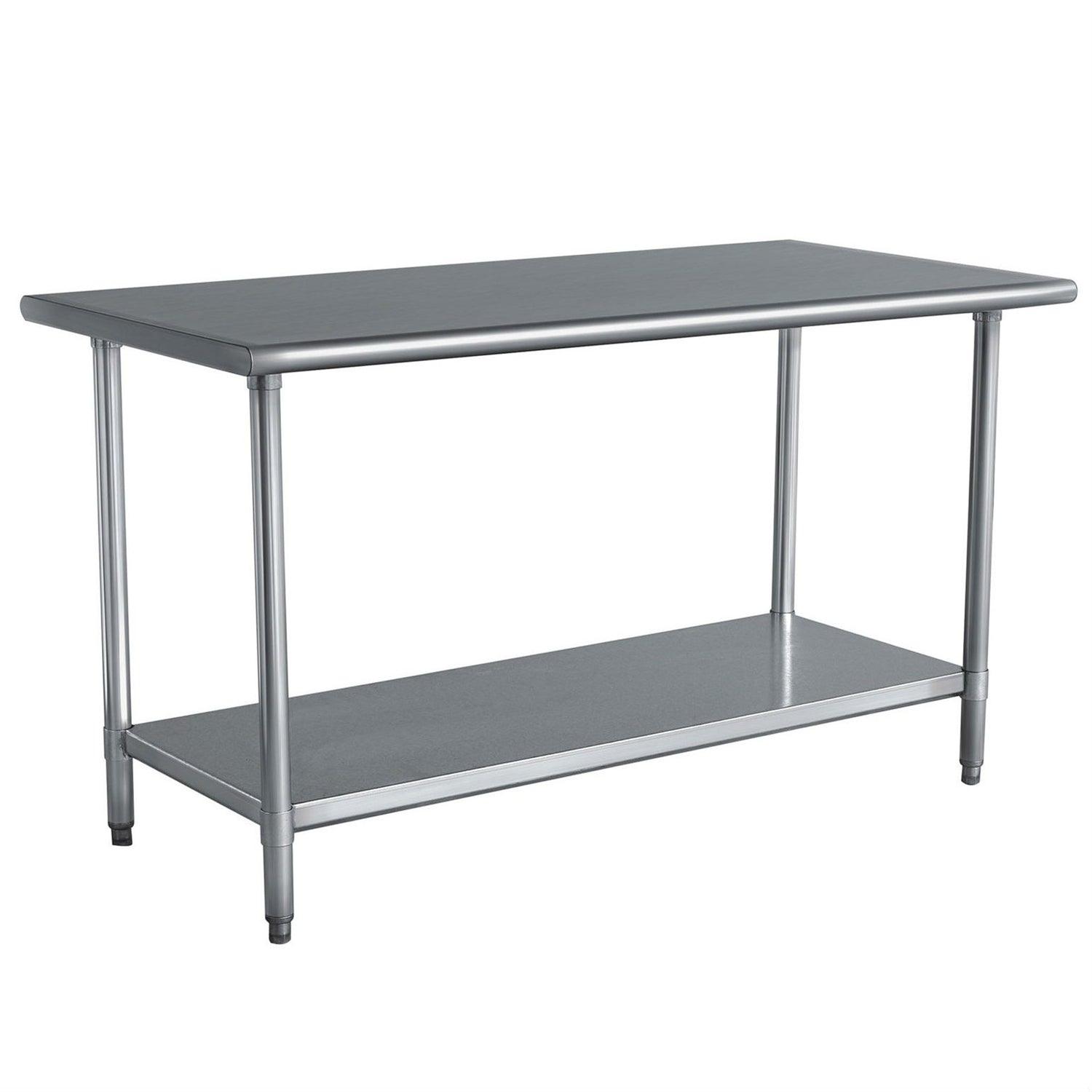 Stainless Steel Top Utility Table High Top Workbench Prep Table 24 x 48 inch - PRHOMZ