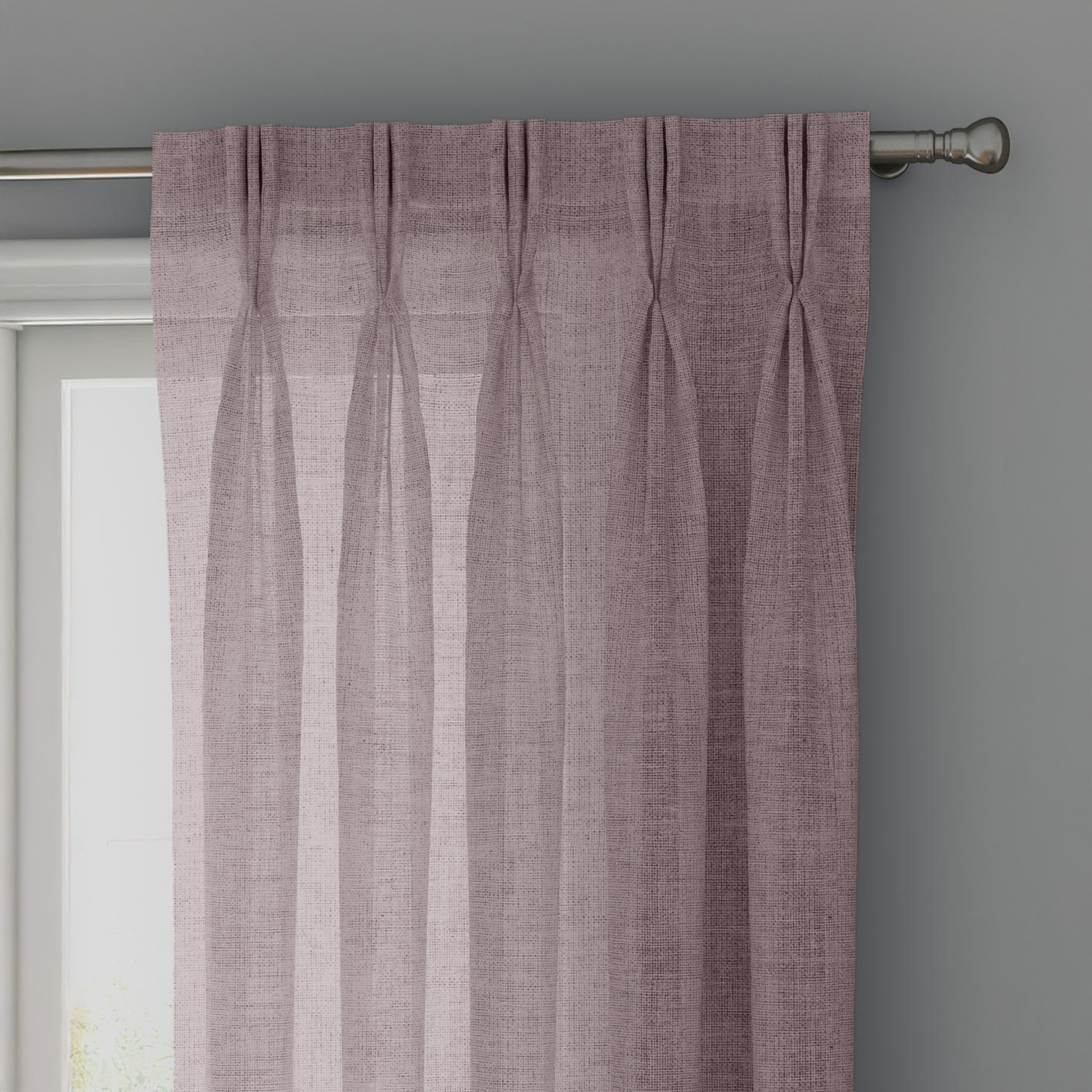 Light Pink Linen Sheer Curtains - Triple Pinch Pleat - Made to Measure-0