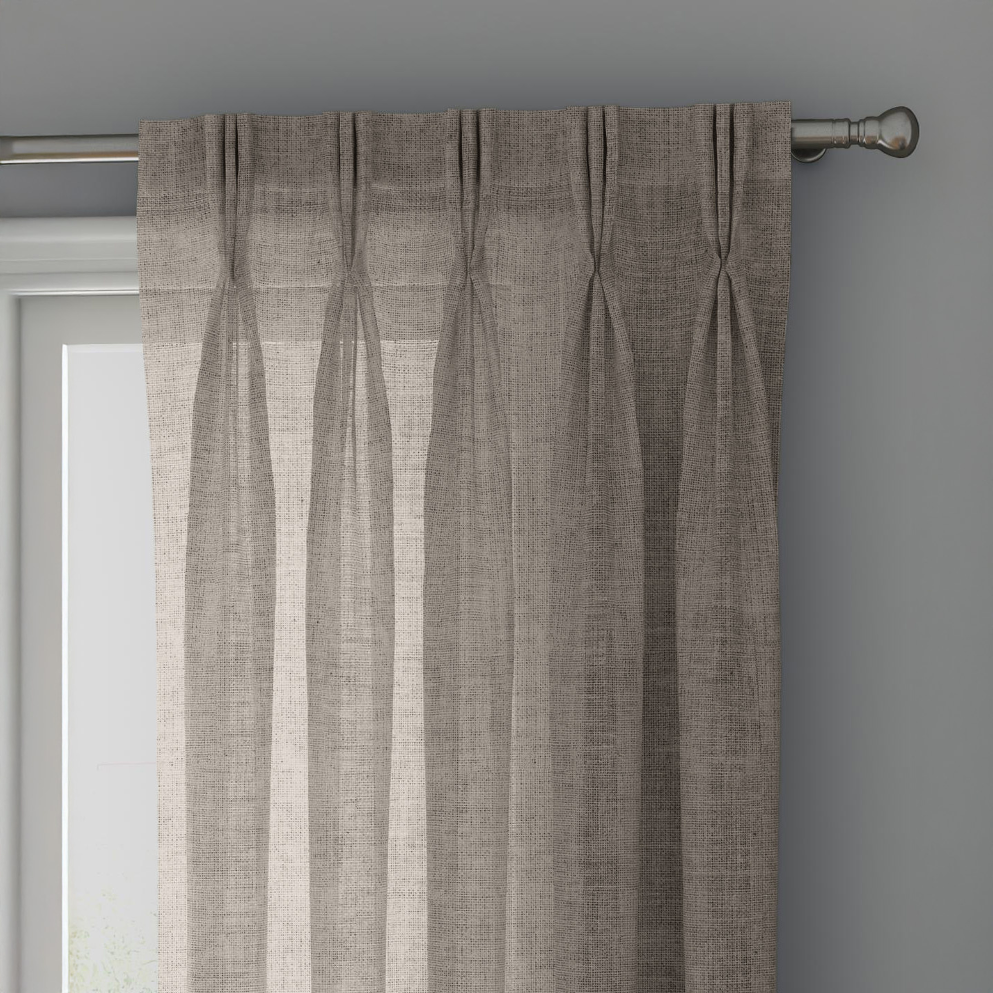 Natural Linen Sheer Curtains - Triple Pinch Pleat - Made to Measure-0