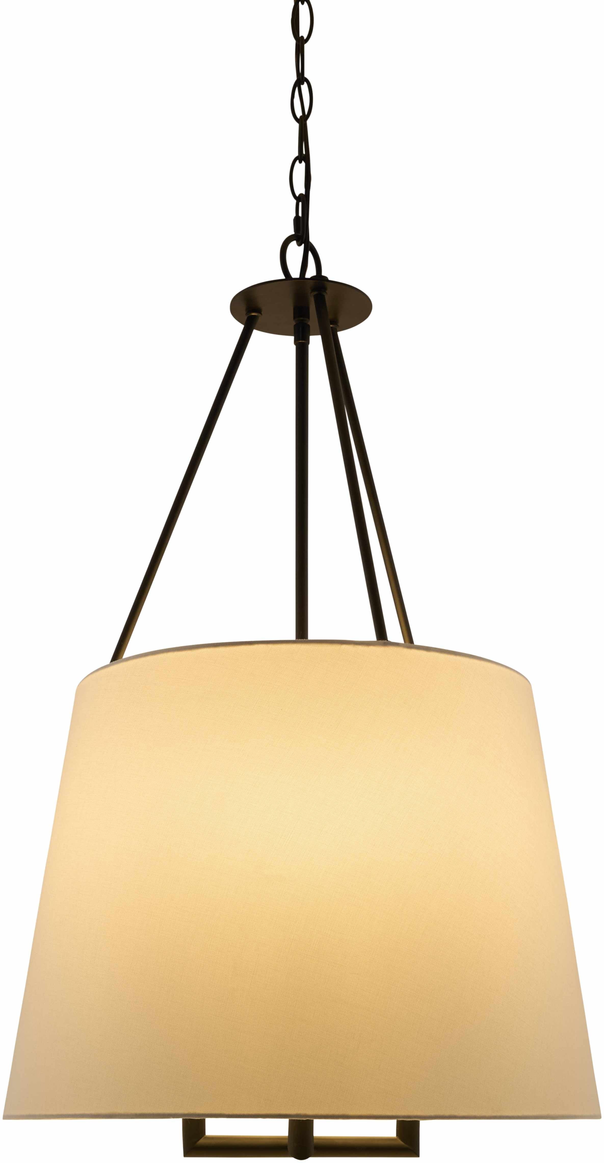 Light Gray Traditional Chandelier with linen details for dining or living rooms-1