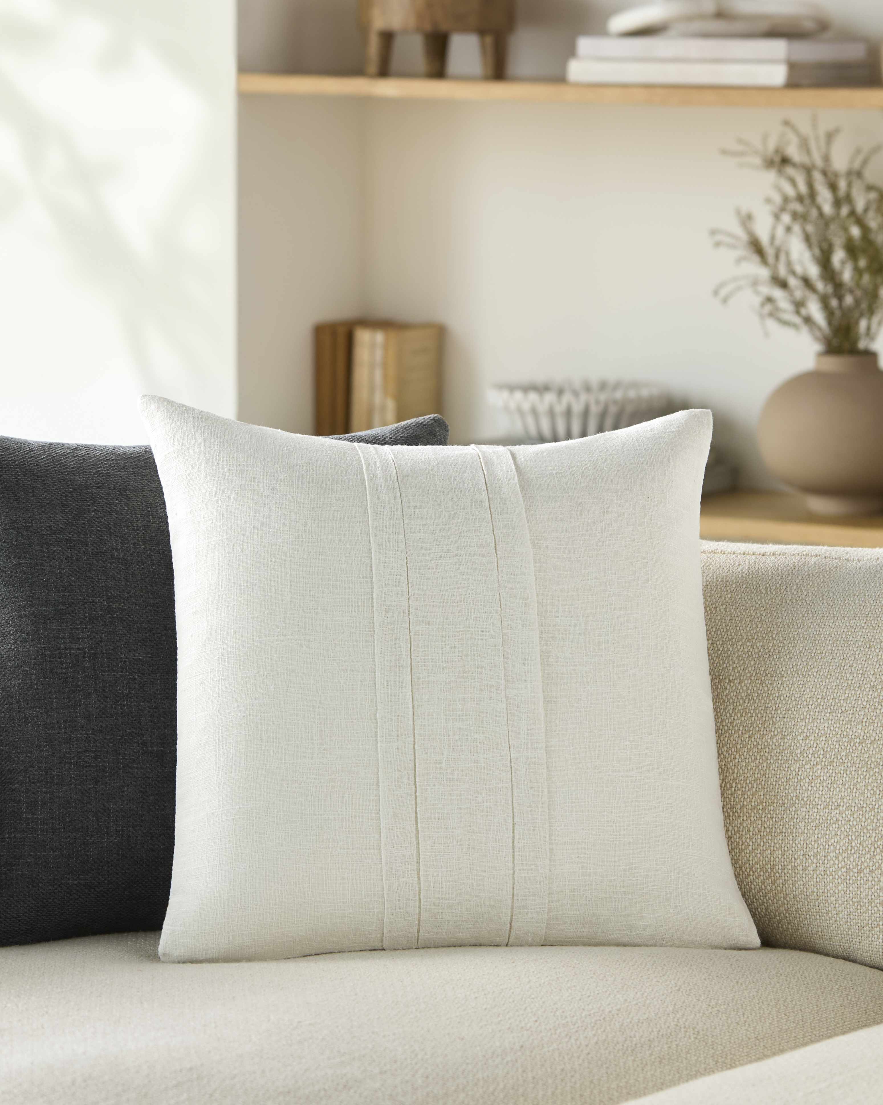 Stash Silver Cotton Throw Pillow-1