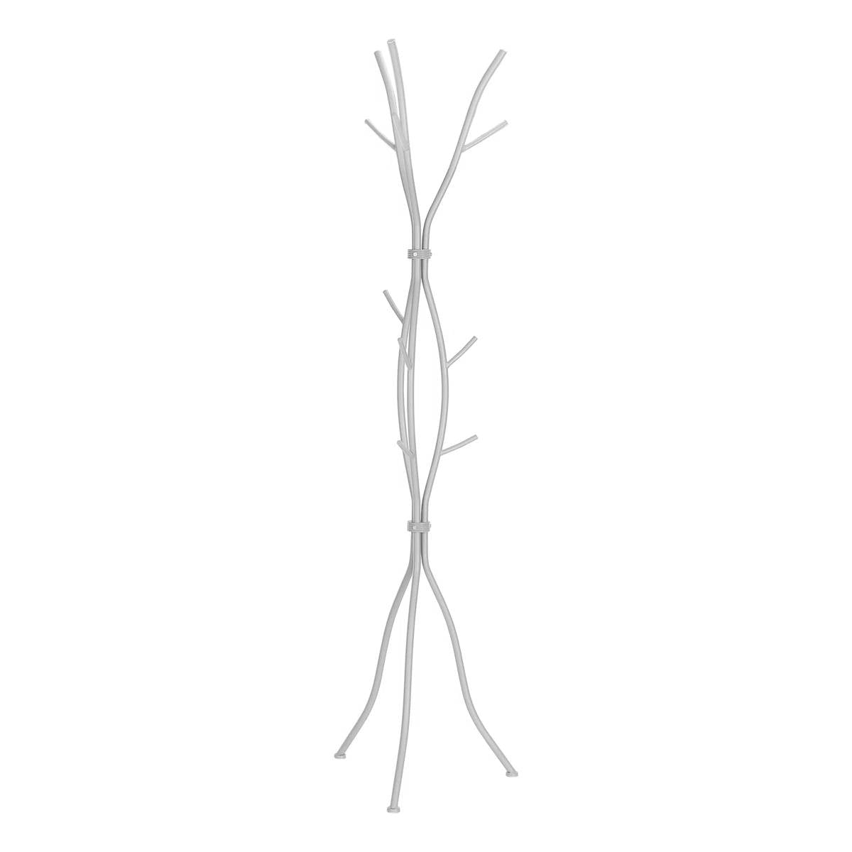 74-inch Freestanding Silver Metal Coat Rack Entryway Hall Tree Umbrella Stand-4