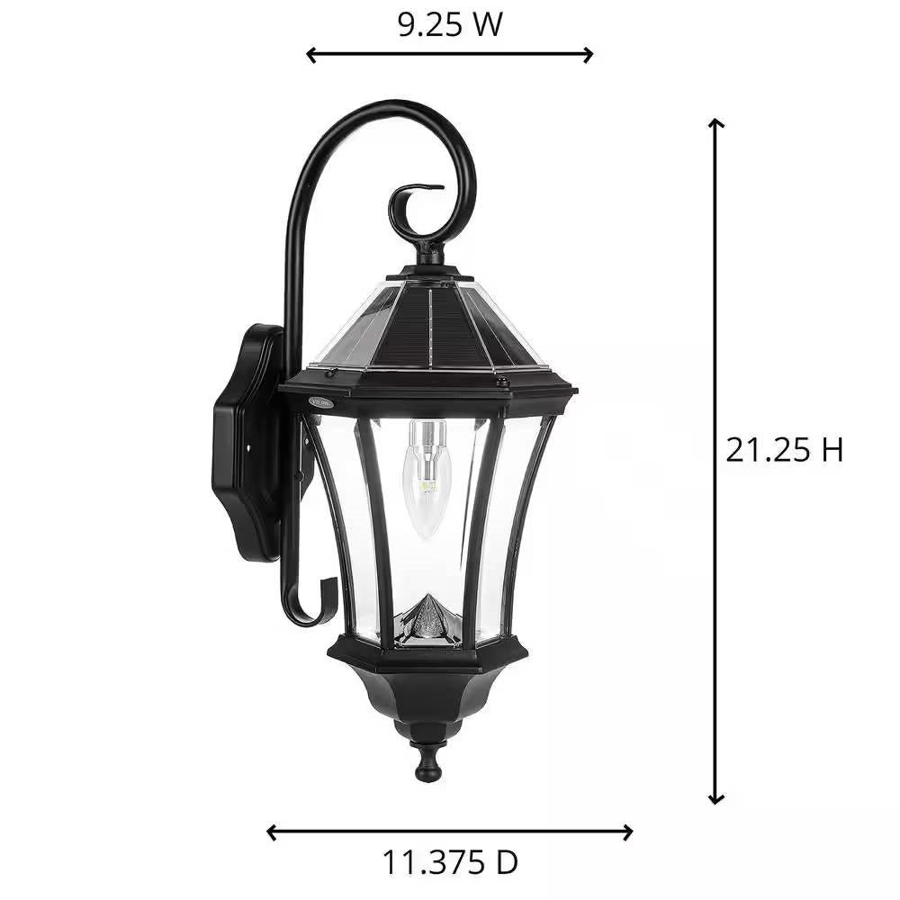 Outdoor Farmhouse Solar Wall Light in Black Finish - 150 Lumens - PRHOMZ