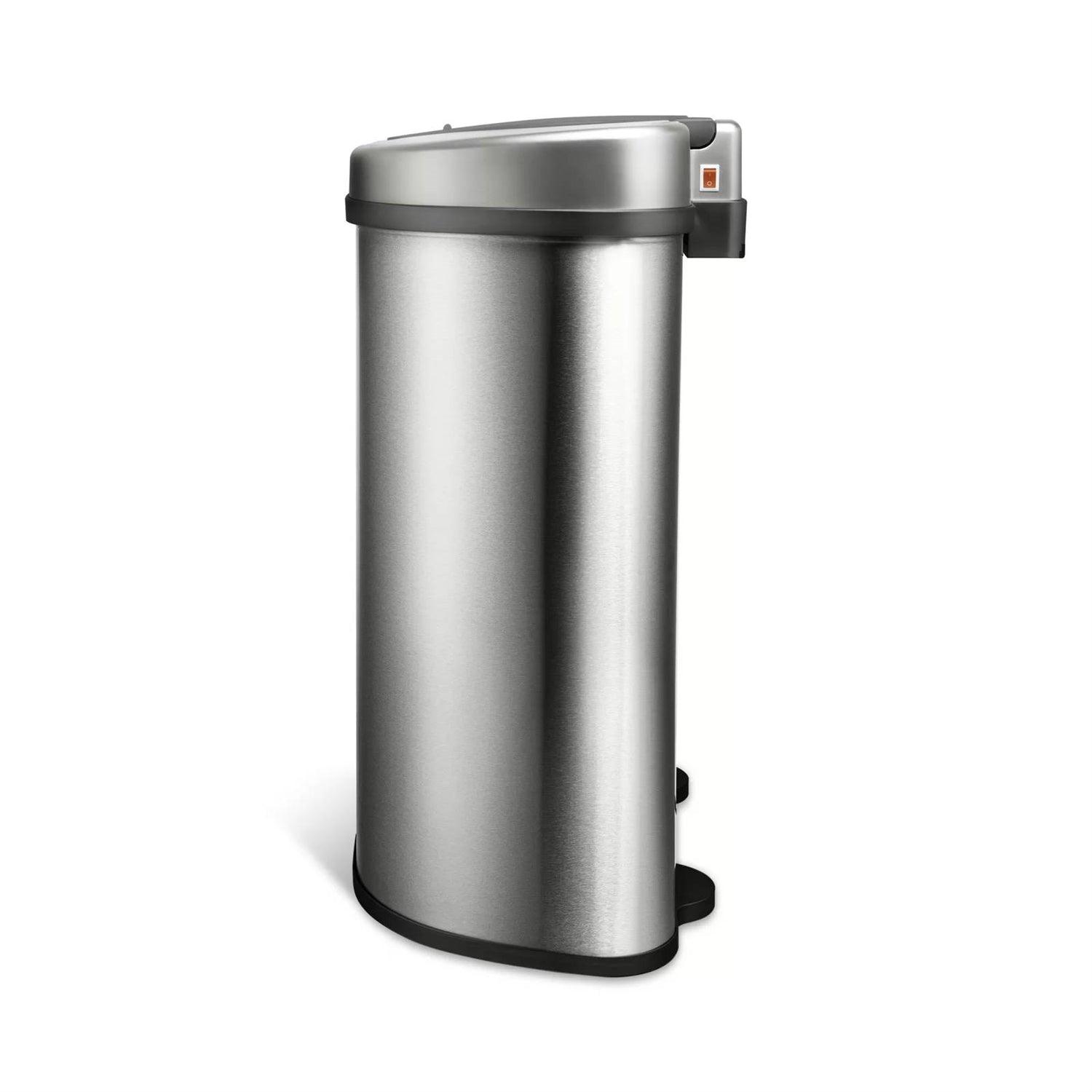 Dual Stainless Steel 18-Gallon Trash Can Recycle Bin with Motion Sensor Lid - PRHOMZ