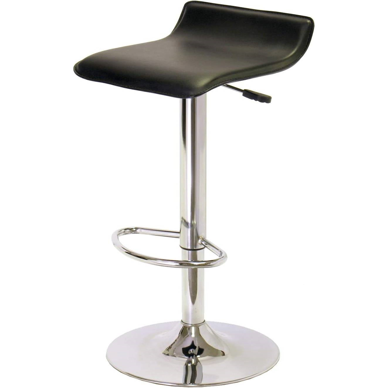 Modern Air-Lift Adjustable Bar Stools with Black PVC Seat-0