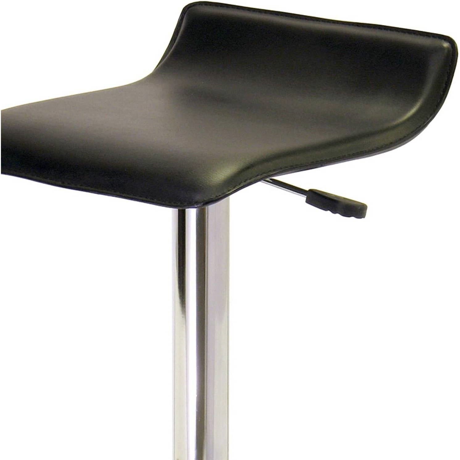 Modern Air-Lift Adjustable Bar Stools with Black PVC Seat-3