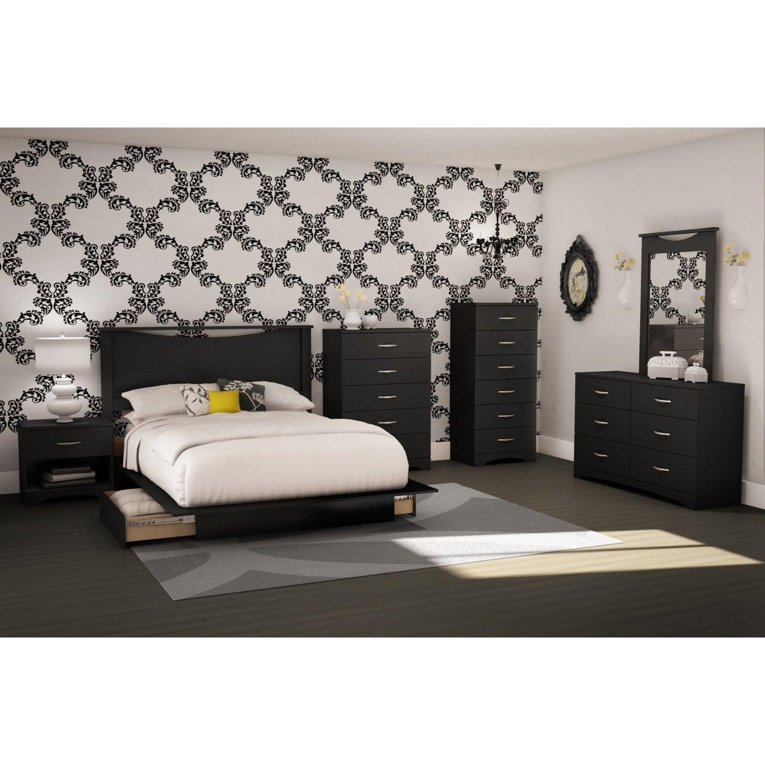 Black 6-Drawer Lingerie Chest for Contemporary Bedroom - PRHOMZ